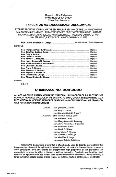 Provincial Ordinances .